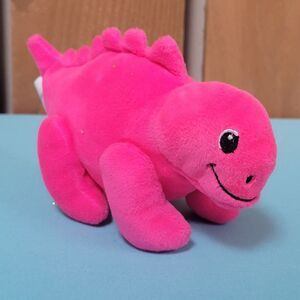 Fun Express Pink Dinosaur Plush 7in Small Stuffed Animal Toy
